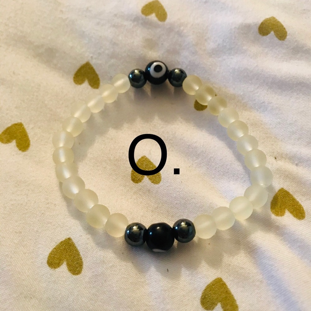 O. Evil Eye Blessed and Beaded Bracelet